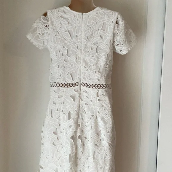 NY Collection Elegant White Lace Evening Gown size S - Picture 5 of 12